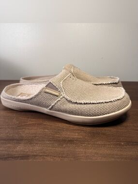 GeckoMan Fleece Lined Slip On Canvas Slippers Loafers Men’s Size 10.5 Tan